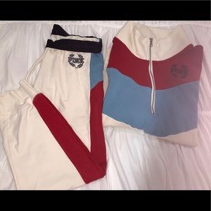 Cream red blue Victoria secret set.